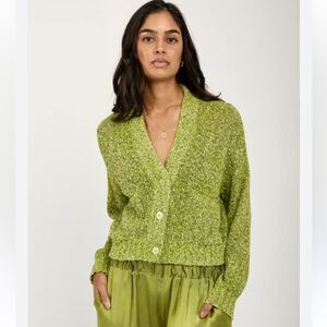 NWT Avant Toi Boxy Cotton Cardigan Mouline Cotton Heathered Lime XS